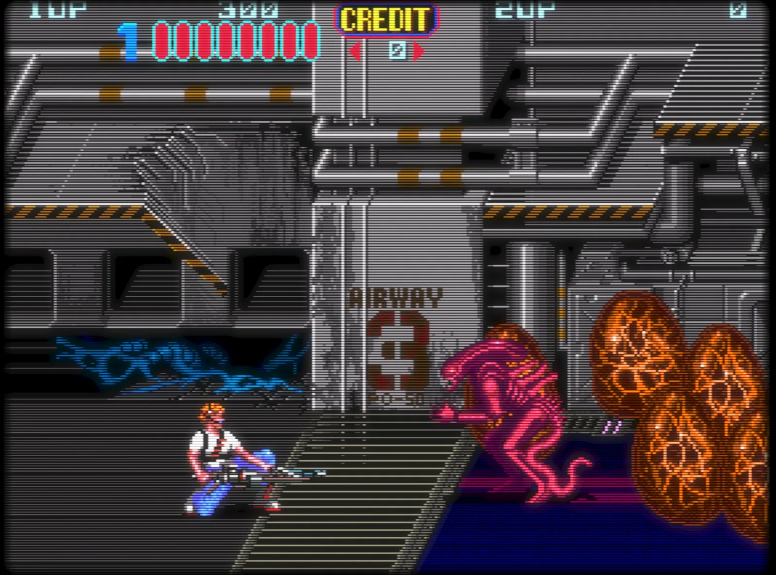 Un joc d'arcade clàssic amb el filtre CRT de RetroArch